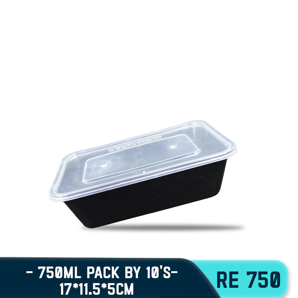 RECTANGULAR PLASTIC FOOD CONTAINER (10PCS/PACK)