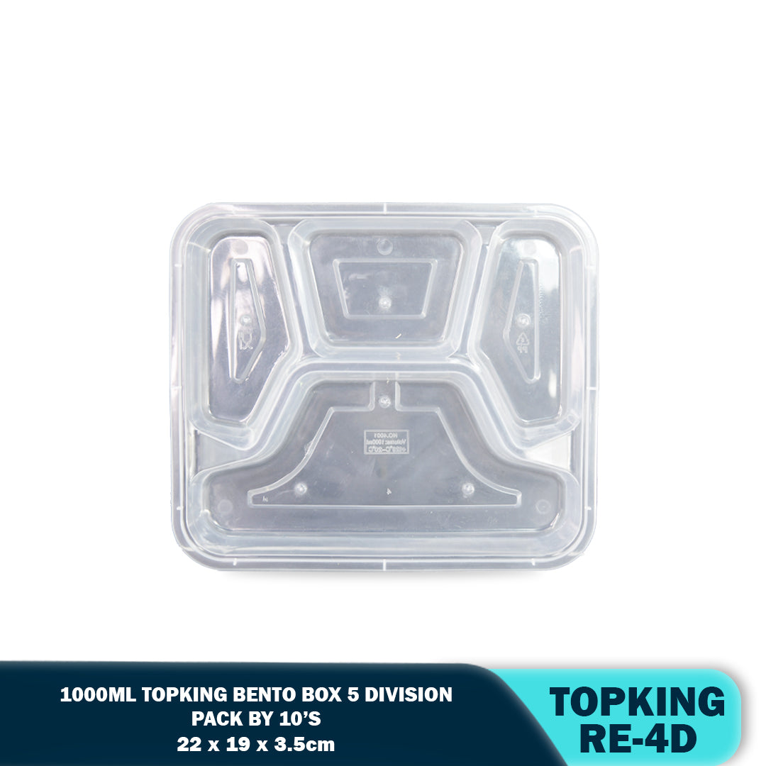 PLASTIC FOOD CONTAINER 4-DIVISION (10PCS/PACK)