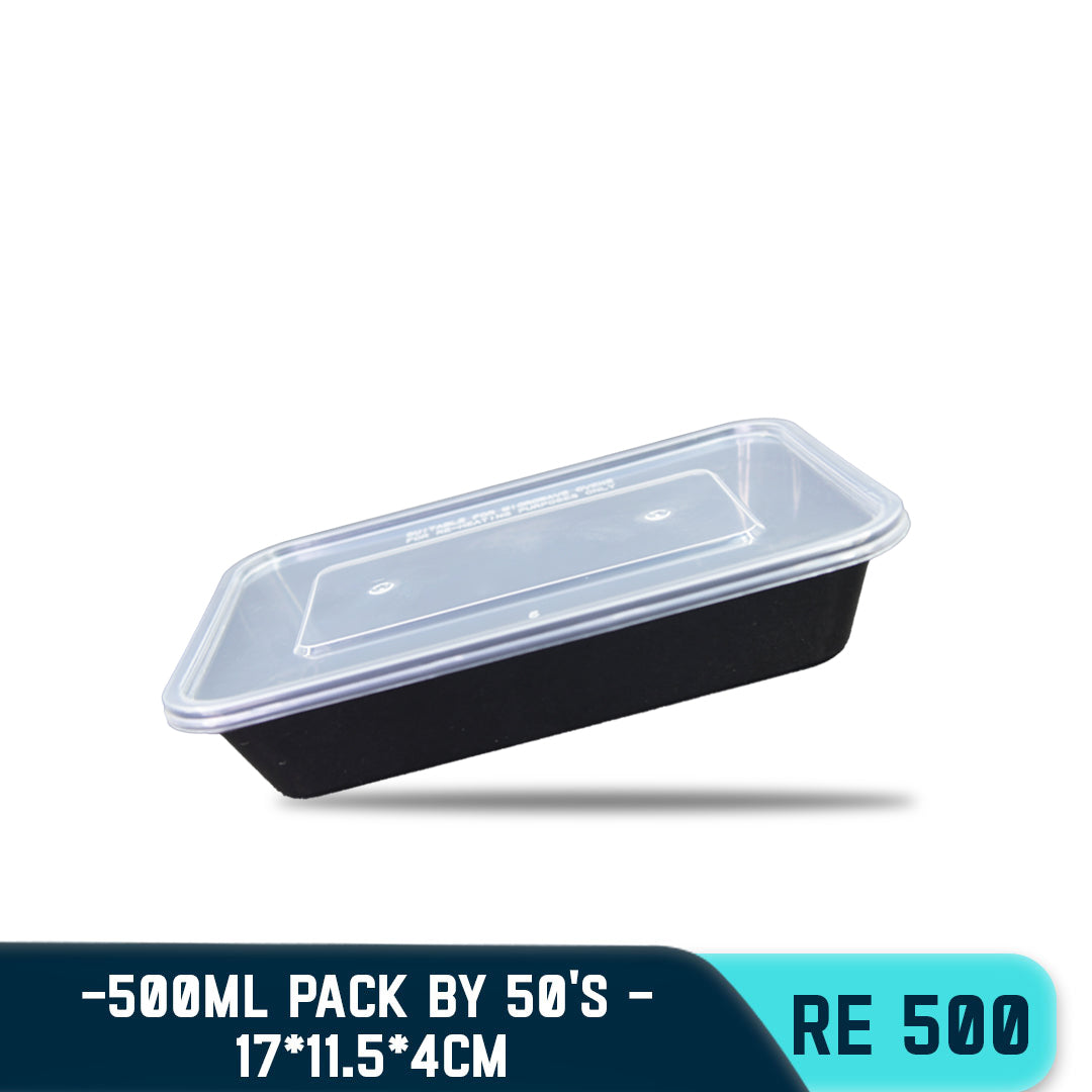 RECTANGULAR PLASTIC FOOD CONTAINER (10PCS/PACK)