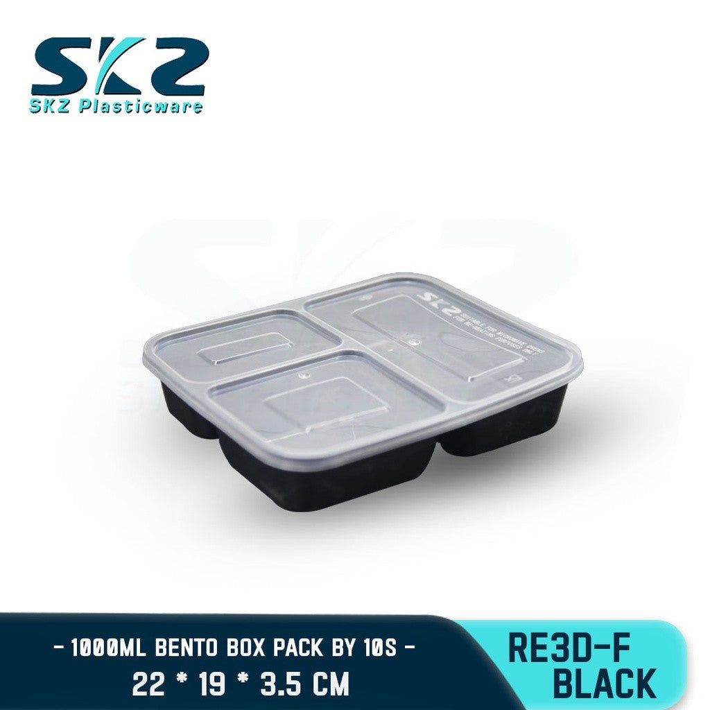 SKZ BENTO BOX RE 3 DIVISION F 1BOX[RE3D-F] ENVIRONMENTAL FRIENDLY FOOD STORAGE MICROWAVABLE