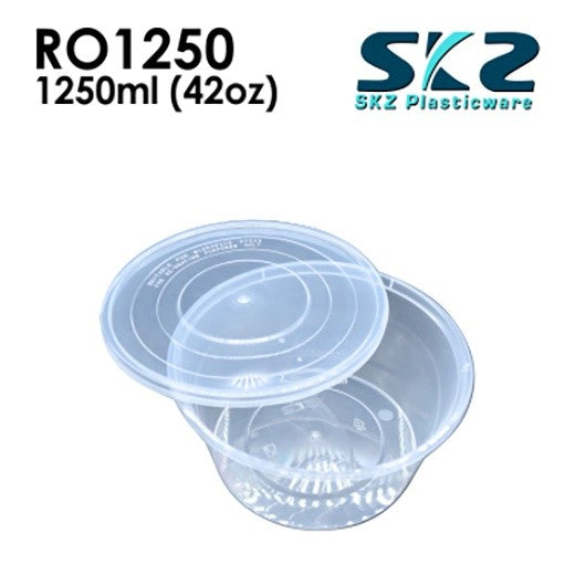 SKZ CLEAR CONTAINER ROUND SERIES R01250 1250ml ENVIRONMENTAL FRIENDLY FOOD STORAGE MICROWAVABLE