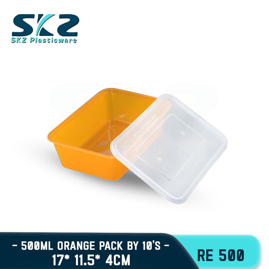 SKZ COLORED CONTAINER RECTANGULAR SERIES RE500 ENVIRONMENTAL FRIENDLY FOOD STORAGE MICROWAVABLE