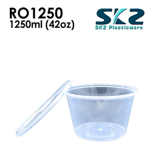 SKZ CLEAR CONTAINER ROUND SERIES R01250 1250ml ENVIRONMENTAL FRIENDLY FOOD STORAGE MICROWAVABLE