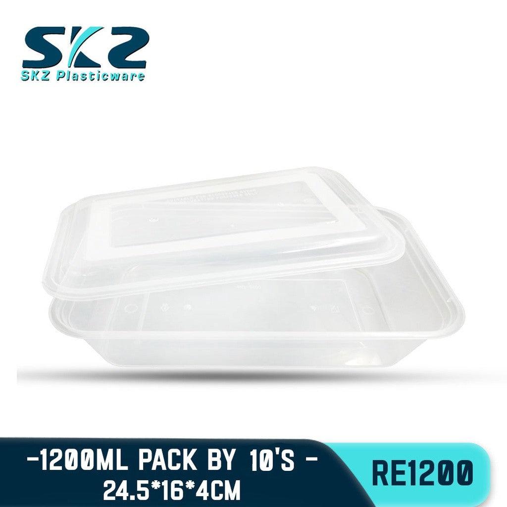 SKZ CLEAR CONTAINER RECTANGULAR SERIES RE1200 ENVIRONMENTAL FRIENDLY FOOD STORAGE MICROWAVABLE