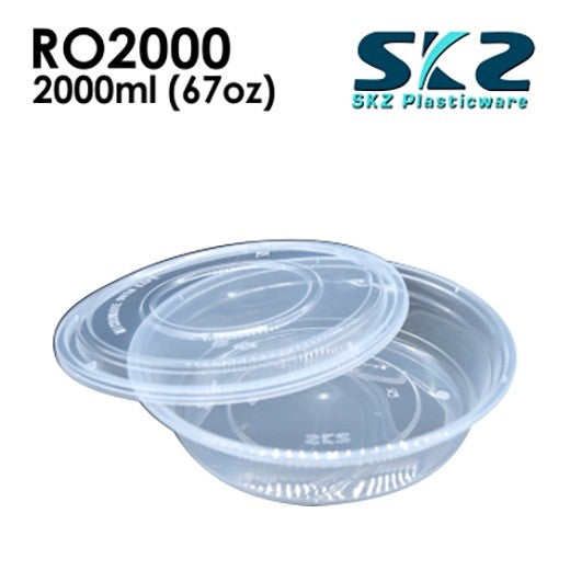 SKZ CLEAR CONTAINER ROUND SERIES R02000 2000ml ENVIRONMENTAL FRIENDLY FOOD STORAGE MICROWAVABLE