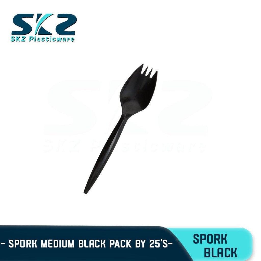 SKZ DISPOSABLE SPORK BLACK 25PCS