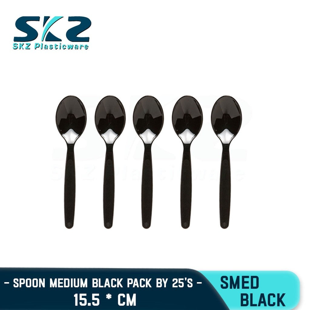 SKZ DISPOSABLE  SPOON AND FORK MEDIUM WHITE 25PCS PER PACK