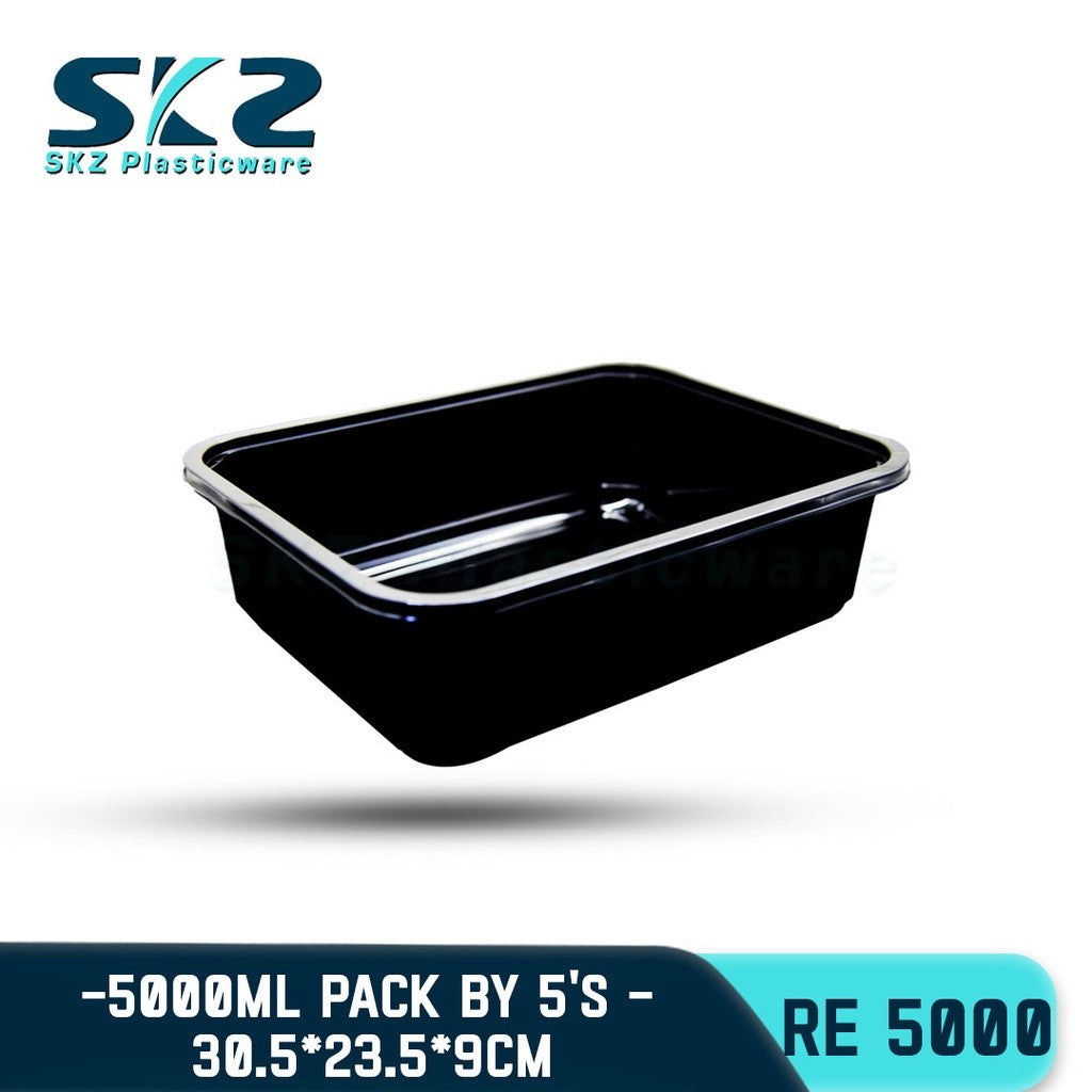 SKZ BLACK PARTY TRAY RECTANGULAR SERIES RE5000  ENVIRONMENTAL FRIENDLY FOOD STORAGE MICROWAVABLE