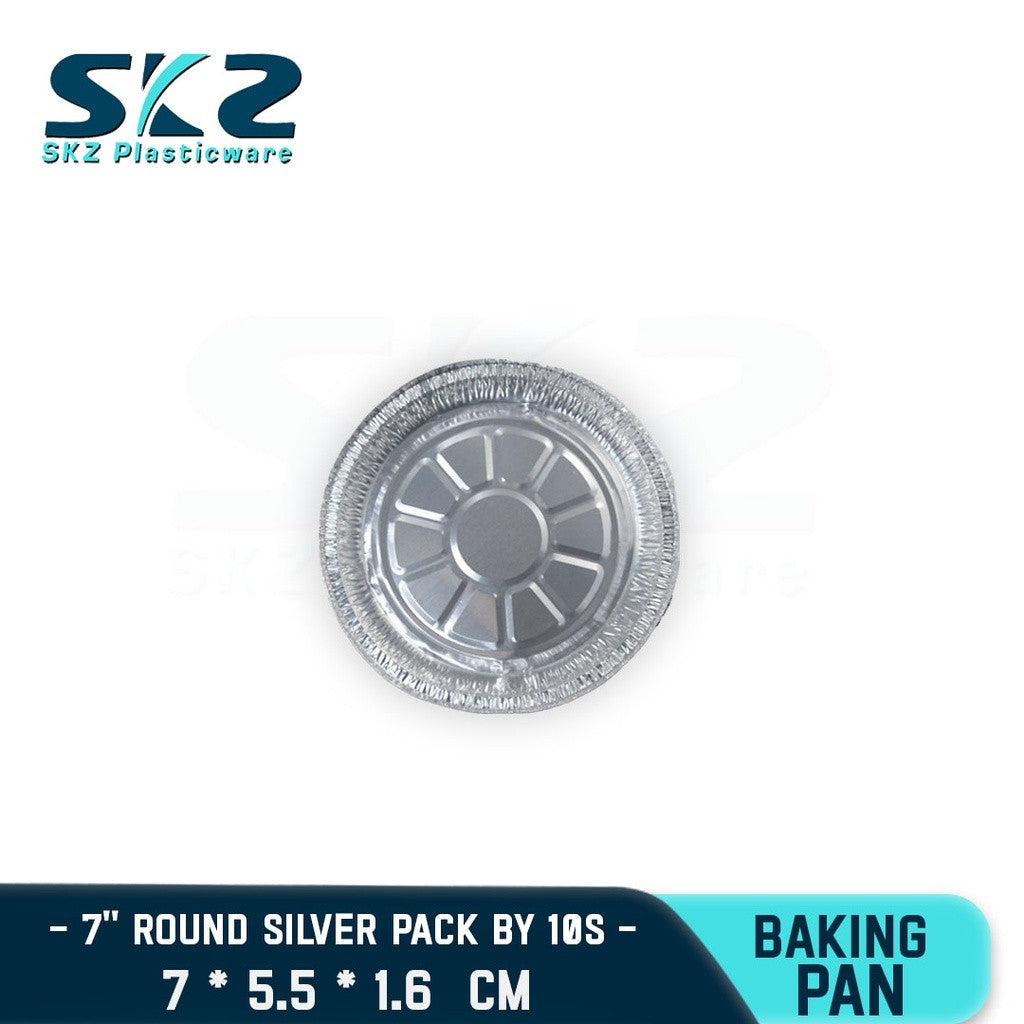 SKZ Aluminum Round Silver Pan For Baking and Grilling  700ml 7 Inches
