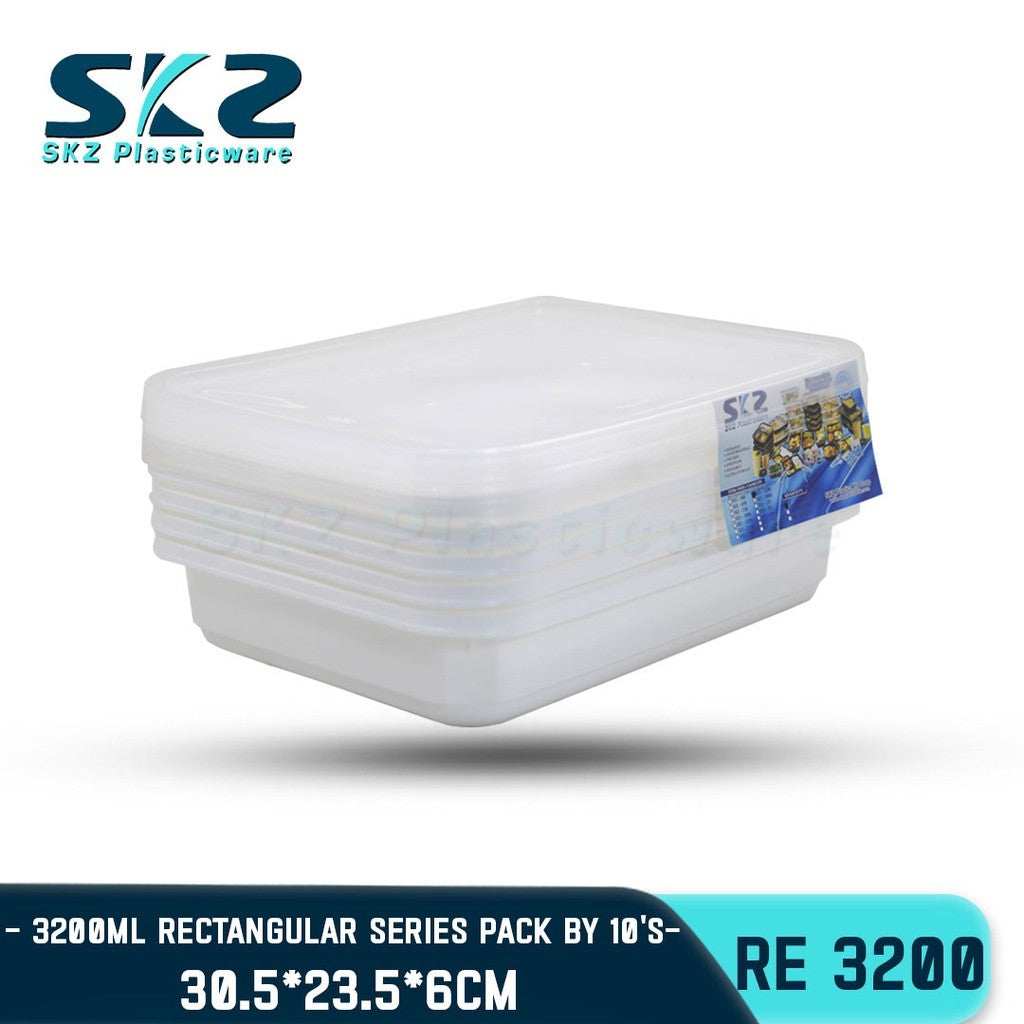 SKZ  PARTY TRAY RECTANGULAR SERIES RE3200 ENVIRONMENTAL FRIENDLY FOOD STORAGE MICROWAVABLE