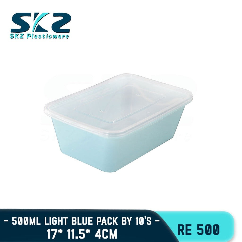 SKZ COLORED CONTAINER RECTANGULAR SERIES RE500 ENVIRONMENTAL FRIENDLY FOOD STORAGE MICROWAVABLE
