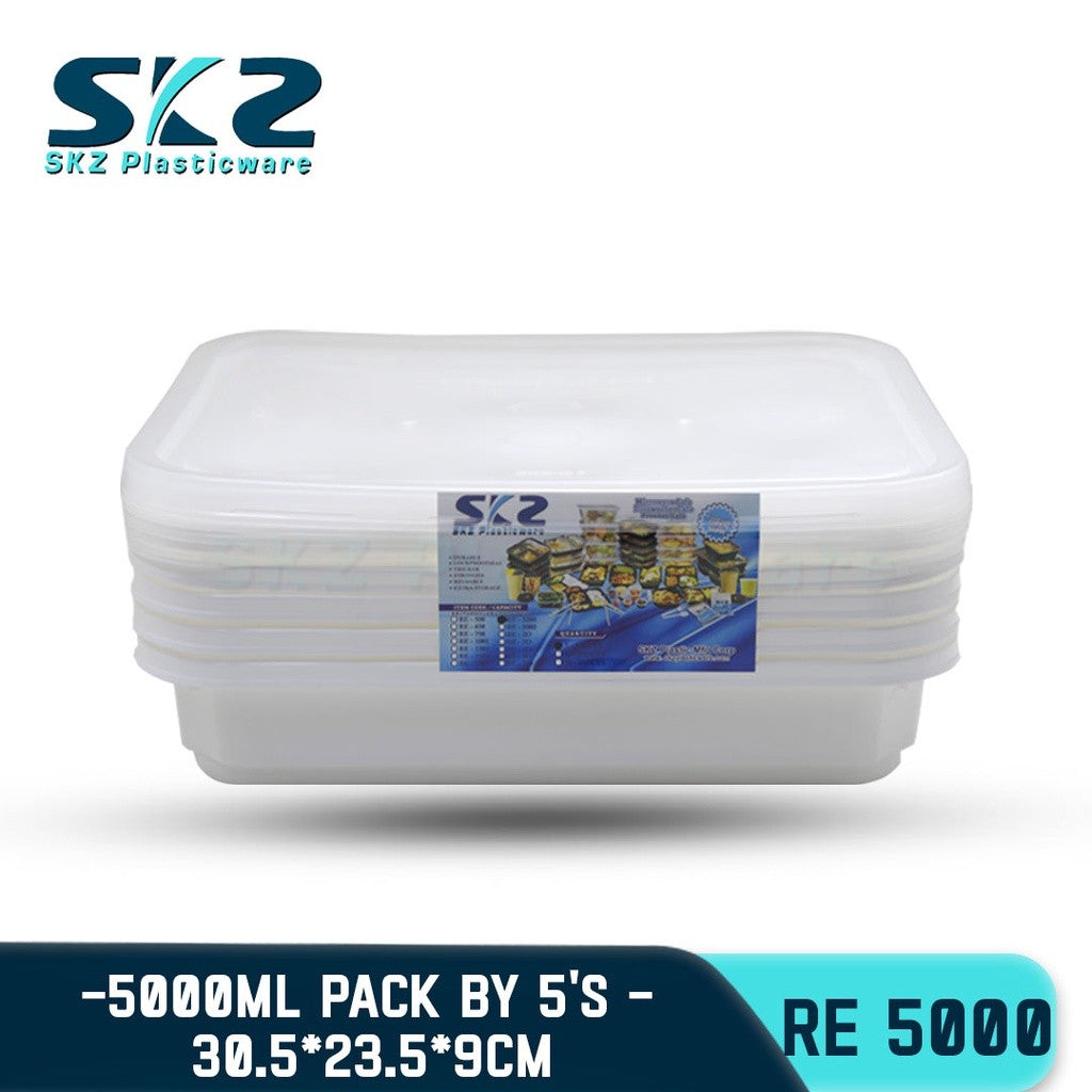 SKZ Microwavable Party Tray Rectangular Series Environmental Friendly Food Storage RE5000-White