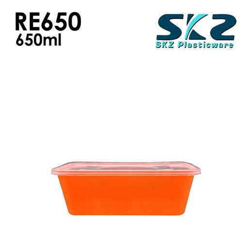 SKZ COLOREDCONTAINER RECTANGULAR SERIES RE650 650ml ENVIRONMENTAL FRIENDLY FOOD STORAGE MICROWAVABLE