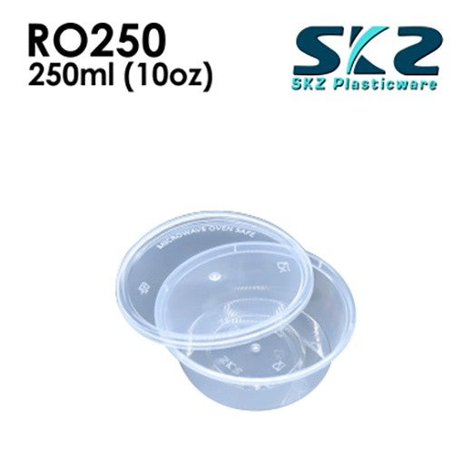 SKZ CLEAR CONTAINER ROUND SERIES R0250 250ml ENVIRONMENTAL FRIENDLY FOOD STORAGE MICROWAVABLE