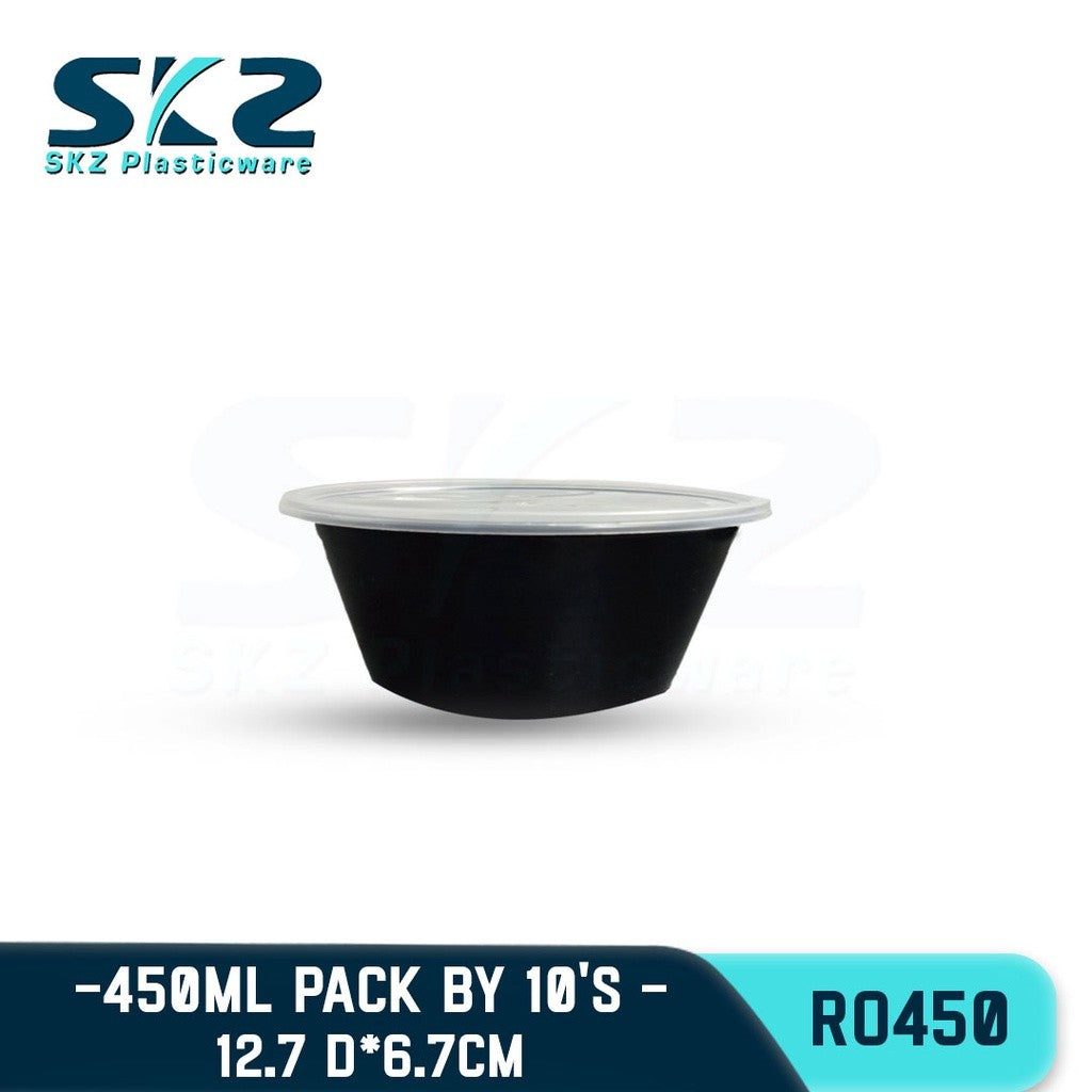 SKZ BLACK CONTAINER ROUND SERIES R0450 (396)  ENVIRONMENTAL FRIENDLY FOOD STORAGE MICROWAVABLE