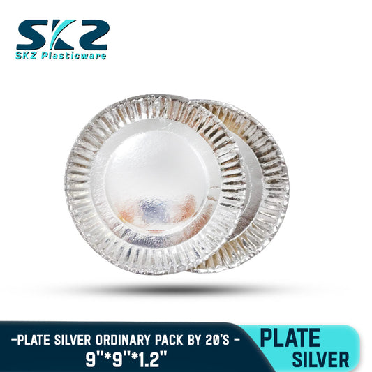 DISPOSABLE PAPER PLATE ORDINARY SILVER LAMINATED