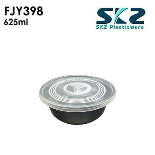 NEW (FJY-398) BLACK CONTAINER ROUND SERIES 625ML ENVIRONMENTAL FRIENDLY FOOD STORAGE MICROWAV