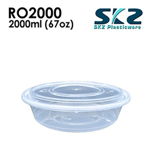 SKZ CLEAR CONTAINER ROUND SERIES R02000  ENVIRONMENTAL FRIENDLY FOOD STORAGE MICROWAVABLE