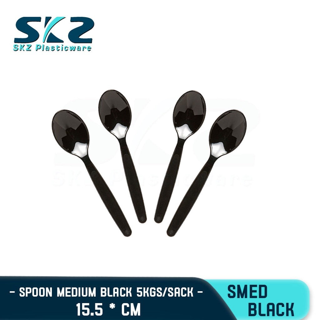 SKZ DISPOSABLE SPOON MEDUIM BLACK 5KGS/SACK