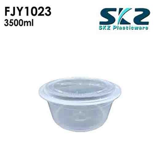 NEW (FYJ-1023) CLEAR CONTAINER ROUND SERIES 3500ML ENVIRONMENTAL FRIENDLY FOOD STORAGE MICROWAV