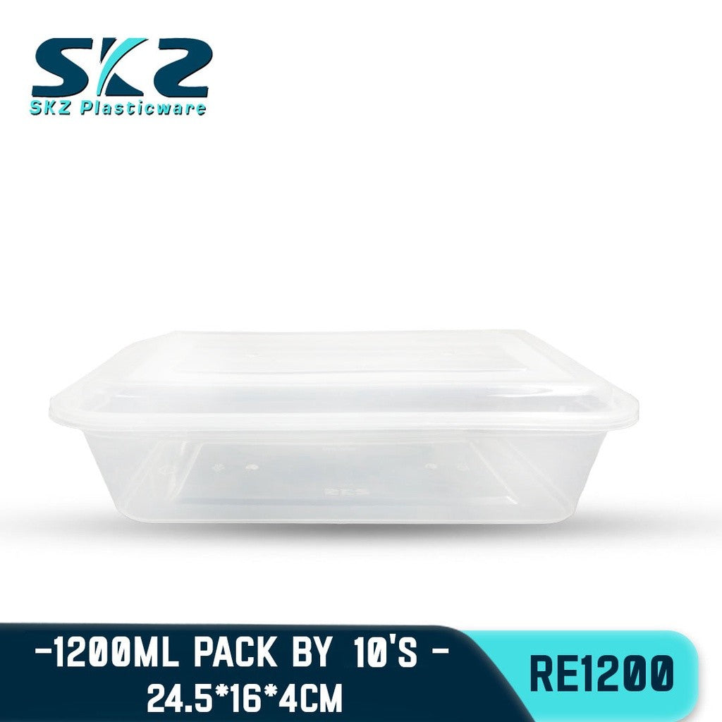 SKZ CLEAR CONTAINER RECTANGULAR SERIES RE1200 ENVIRONMENTAL FRIENDLY FOOD STORAGE MICROWAVABLE