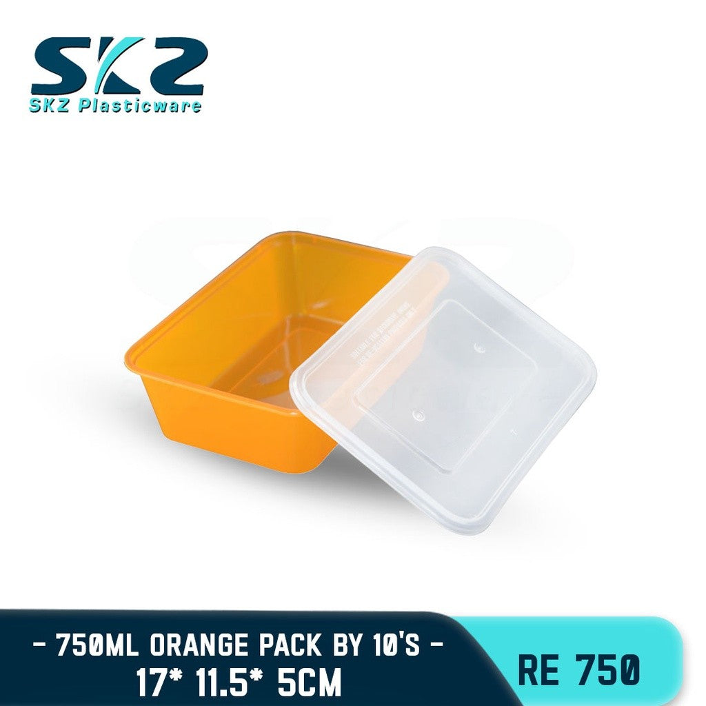 SKZ COLORED CONTAINER RECTANGULAR SERIES RE750 ENVIRONMENTAL FRIENDLY FOOD STORAGE MICROWAVABLE