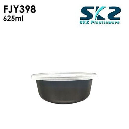 NEW (FJY-398) BLACK CONTAINER ROUND SERIES 625ML ENVIRONMENTAL FRIENDLY FOOD STORAGE MICROWAV
