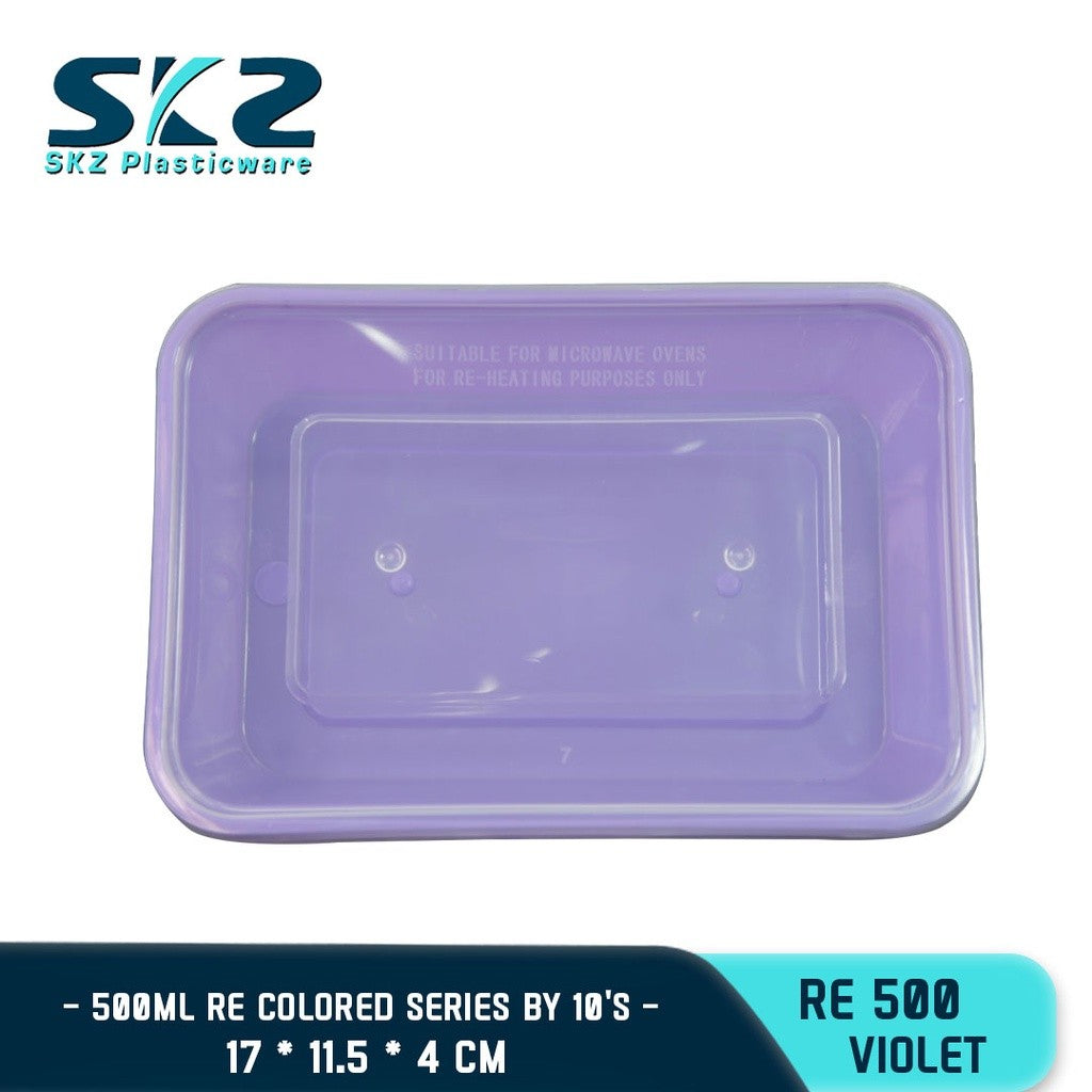 SKZ COLORED CONTAINER RECTANGULAR SERIES RE500 ENVIRONMENTAL FRIENDLY FOOD STORAGE MICROWAVABLE