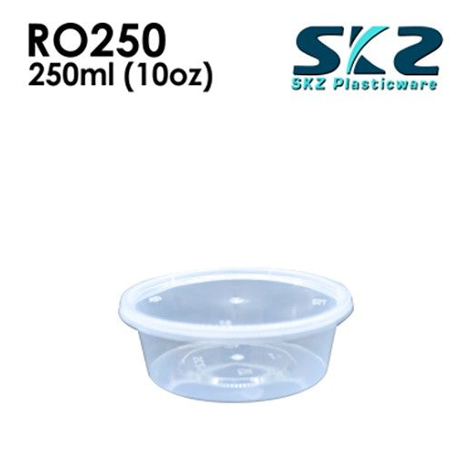 SKZ CLEAR CONTAINER ROUND SERIES R0250 250ml ENVIRONMENTAL FRIENDLY FOOD STORAGE MICROWAVABLE