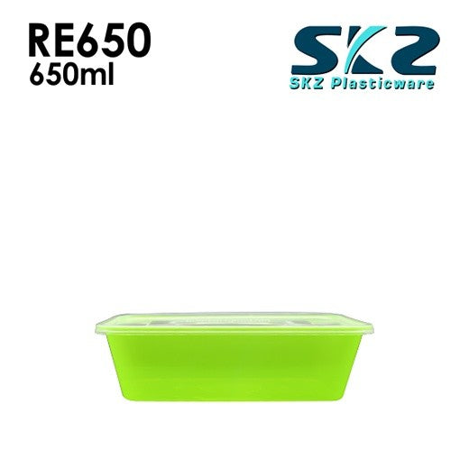 SKZ COLOREDCONTAINER RECTANGULAR SERIES RE650 650ml ENVIRONMENTAL FRIENDLY FOOD STORAGE MICROWAVABLE
