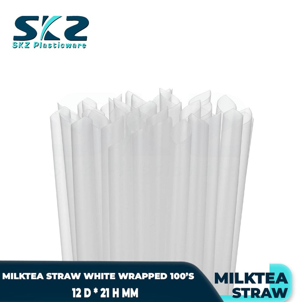 SKZ MILKTEA STRAW BLACK AND WHITE INDIVIDUALLY WRAPPED DISPOSABLE STRAW FOR MIKTEA AND SHAKES
