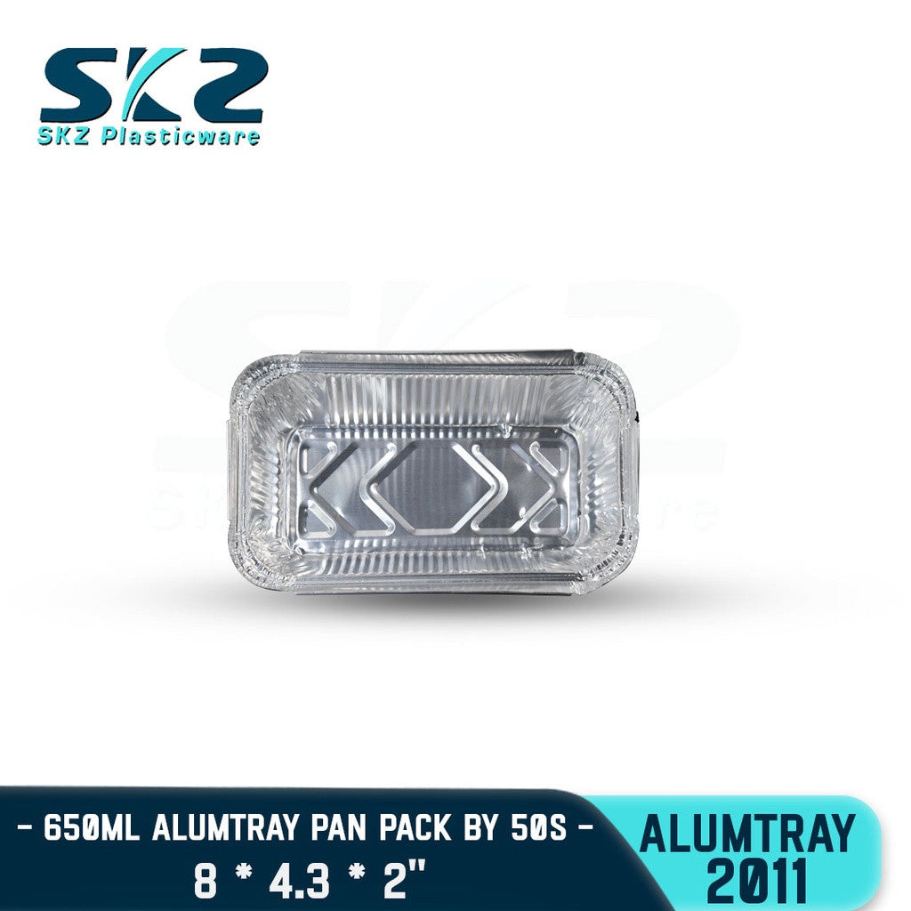 SKZ 1BOX ALUMINUM FOIL TRAY 650ML [2011] RECTANGULAR ALUMTRAY WITH LID 1000PCS