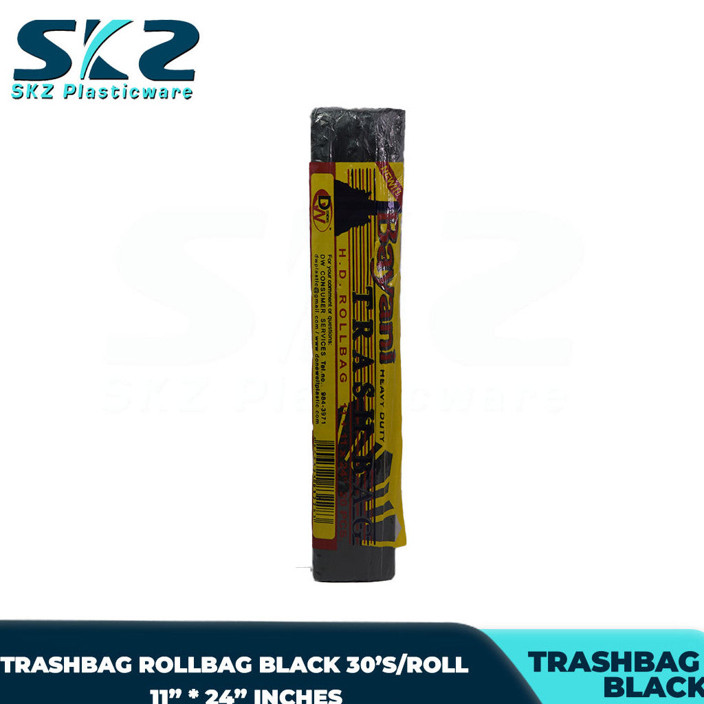 SKZ Plastic Trash bag black rollbag available sizes 20,30,40 pcs per roll