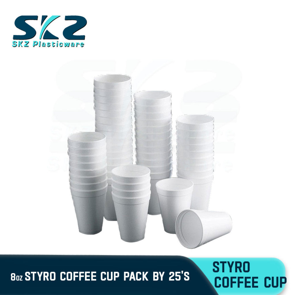 SKZ STYRO/DISPOSABLE COFFEE CUPS 8OZ 50PCS PER PACK