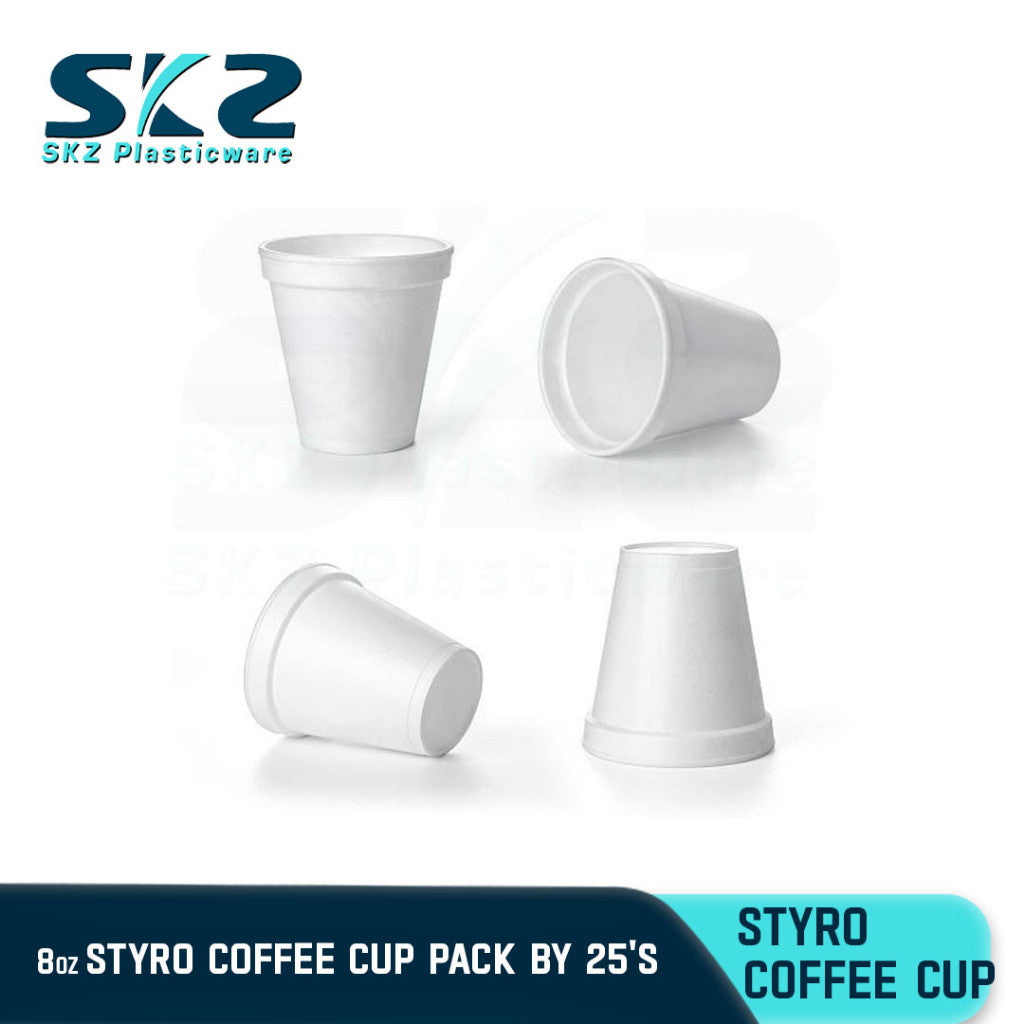 SKZ STYRO/DISPOSABLE COFFEE CUPS 8OZ 50PCS PER PACK
