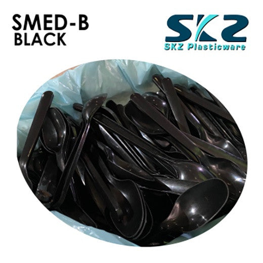 SKZ Unbreakable And Disposable Spoon And Fork Black Medium 1kg Pack