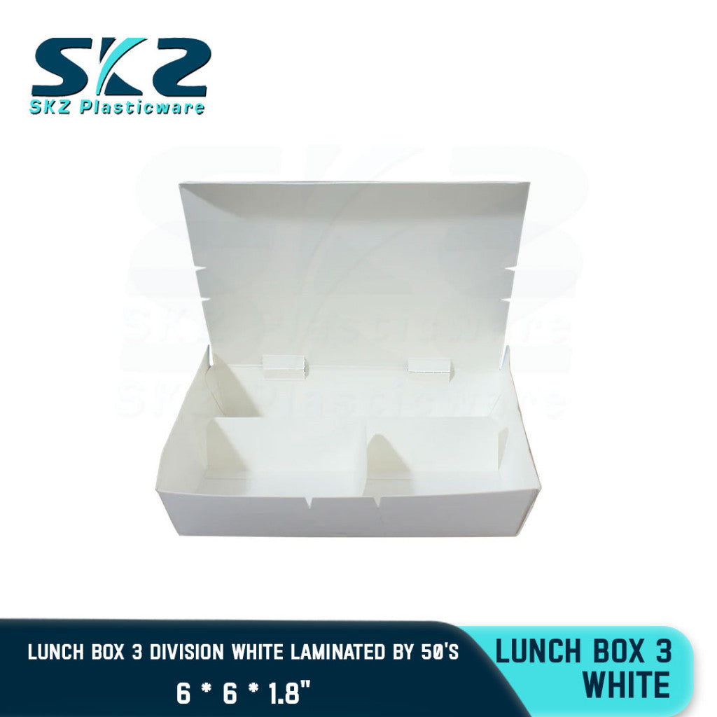 SKZ LUNCH BOX 2 and 3 DIVISION WHITE & BROWN-SILVER LAMINATED