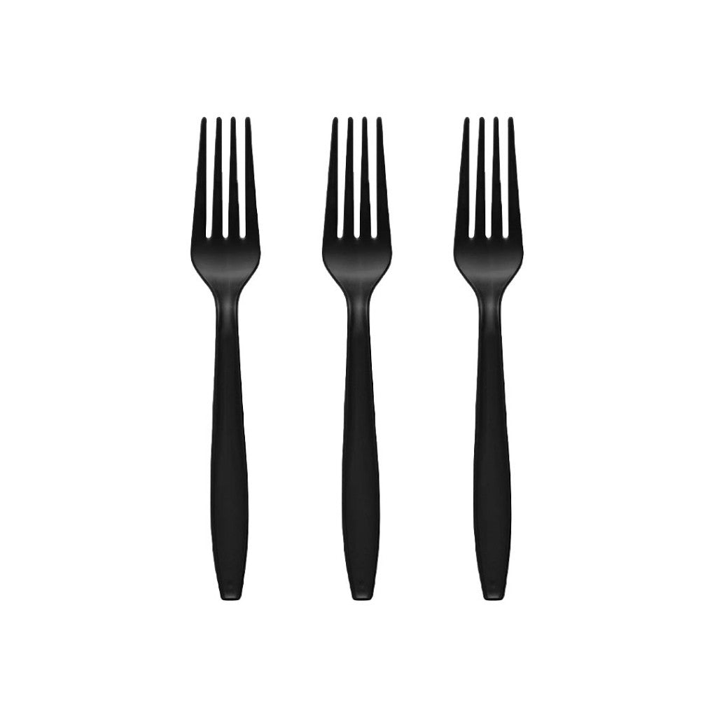 SKZ Unbreakable And Disposable Spoon And Fork Black Medium 1kg Pack