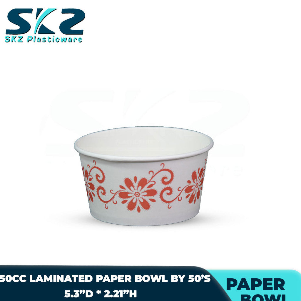 SKZ Paper Bowl Laminated with design 110cc 220cc 260cc 320cc 390cc 520cc 750cc Pack By 50's