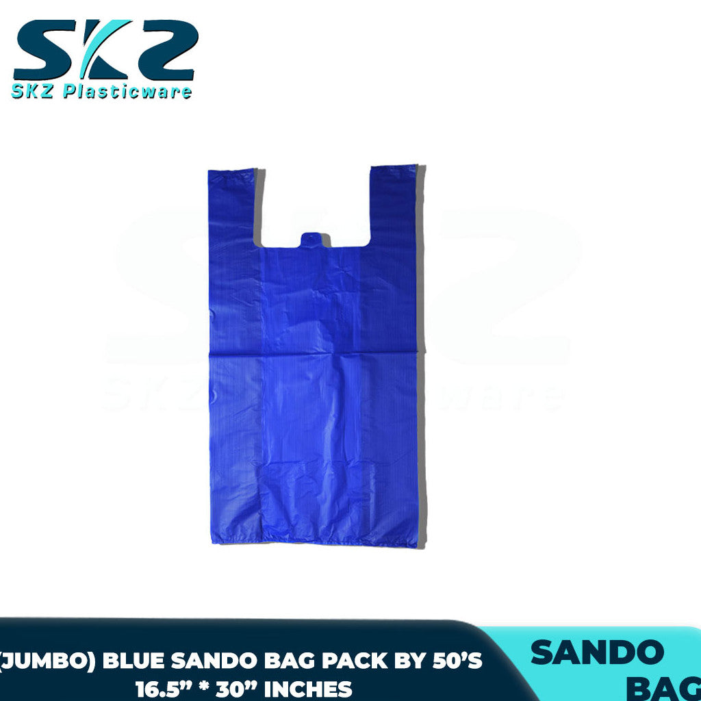 SKZ Super Plastic Sando Bag (Blue) With Handle Pack By 50's