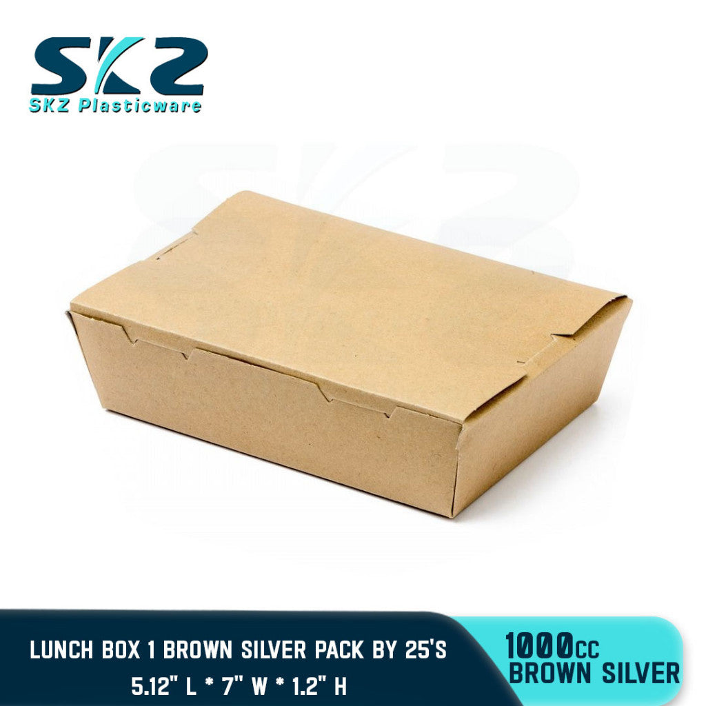 SKZ LUNCH BOX 1 BROWN SILVER AND WHITE LAMINATED