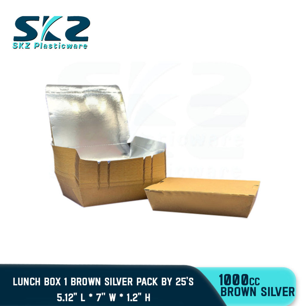 SKZ LUNCH BOX 1 BROWN SILVER AND WHITE LAMINATED