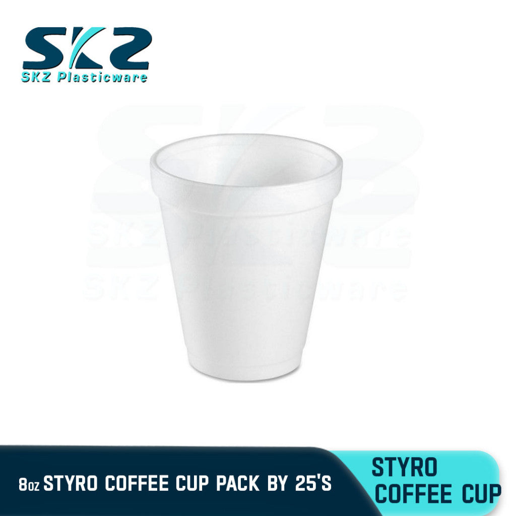 SKZ Disposable Styro Cups/Coffee Cups 8oz 50 Pcs.