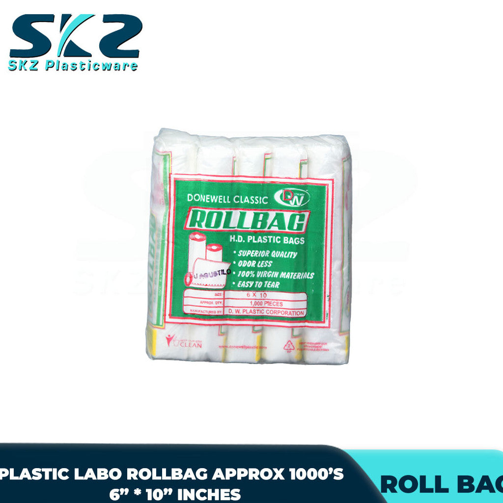 SKZ Rollbag clear Plastic Labo 5roll/Pack, 200pcs/Roll, 1000pcs/bundle