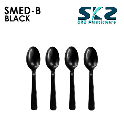 SKZ Unbreakable And Disposable Spoon And Fork Black Medium 1kg Pack
