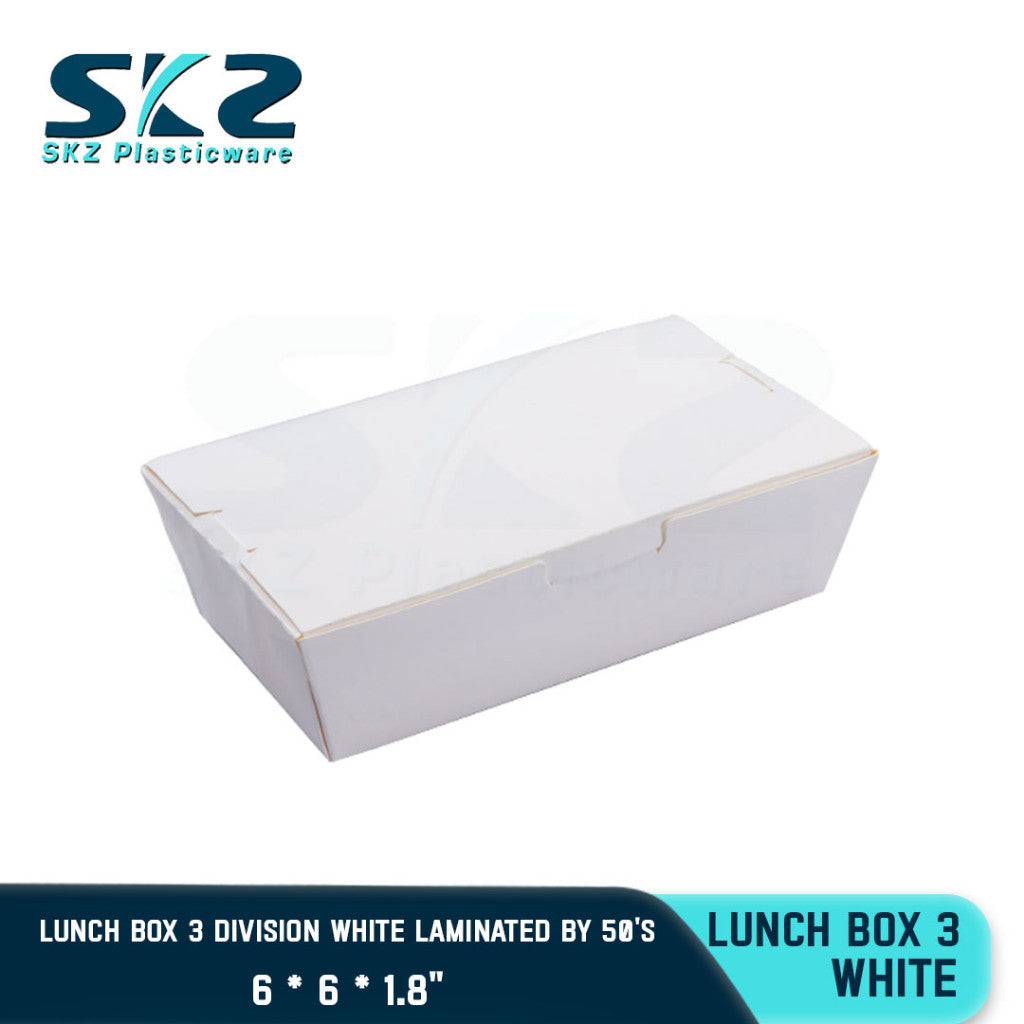 SKZ LUNCH BOX 2 and 3 DIVISION WHITE & BROWN-SILVER LAMINATED