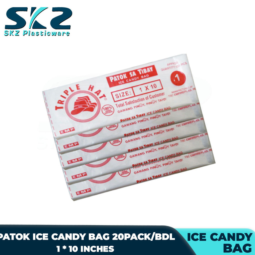 SKZ TRIPLE HAT PATOK ICE CANDY BAG, CLEAR PLACTIC SIZE 1 x 10 5000PCS PER BUNDLE