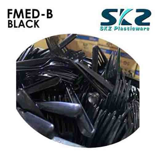 SKZ Unbreakable And Disposable Spoon And Fork Black Medium 1kg Pack