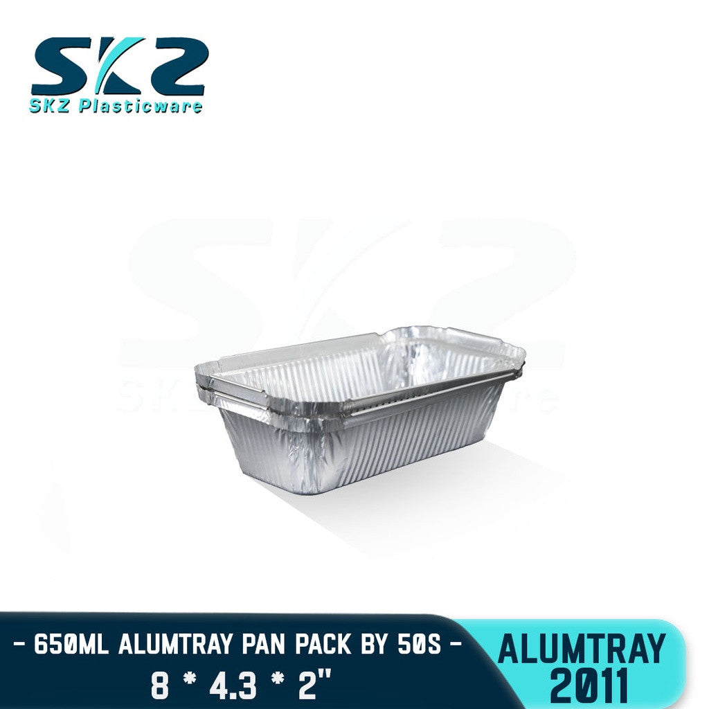 SKZ 1BOX ALUMINUM FOIL TRAY 650ML [2011] RECTANGULAR ALUMTRAY WITH LID 1000PCS