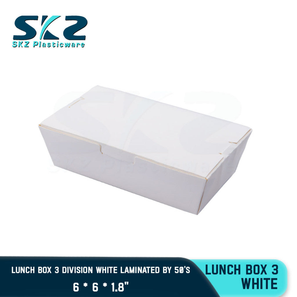SKZ LUNCH BOX 2 and 3 DIVISION WHITE & BROWN-SILVER LAMINATED